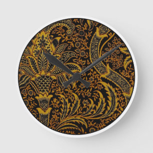 Horloge Ronde William Morris India Rouge Floral Vintage Classiqu