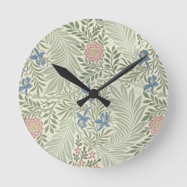Horloge Ronde William Morris Larkspur Fond d'écran floral (Recto)
