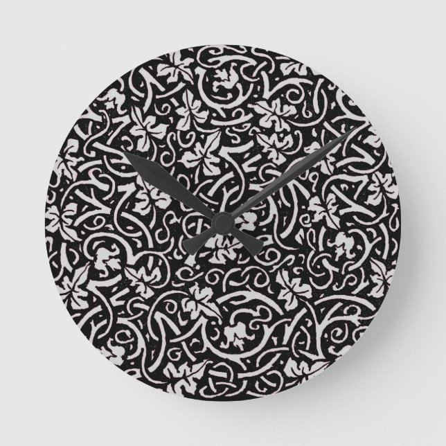Horloge Ronde William Morris Motif de la feuille de vigne (Recto)
