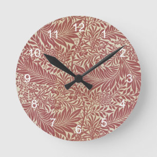 Horloge Ronde William Morris Red Floral Wallpaper Design