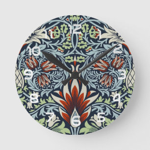 Horloge Ronde William Morris Snakeshead Floral Classique Botaniq