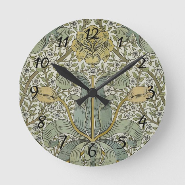 Horloge Ronde William Morris Spring Motif classique épais (Recto)