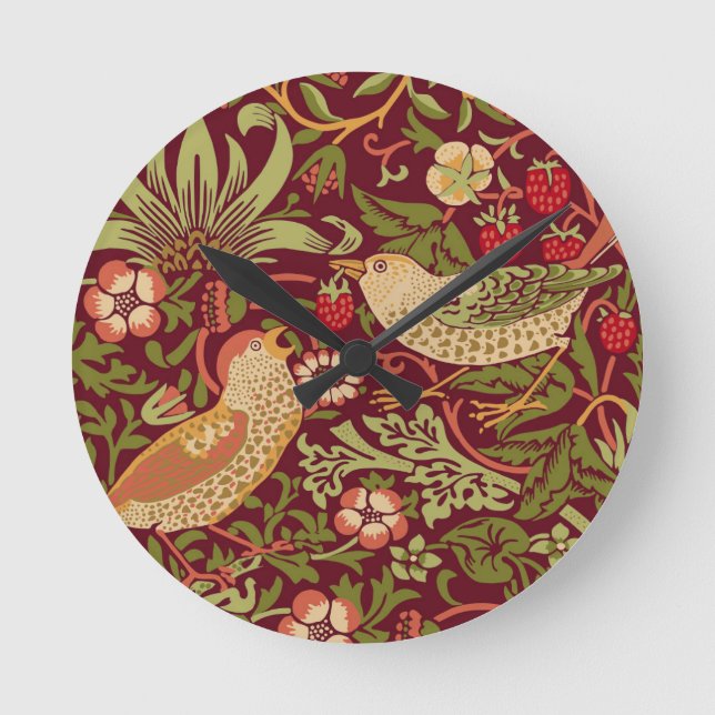 Horloge ronde William Morris Strawberry Thief (Recto)