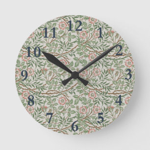 Horloge Ronde William Morris Sweetbrie Floral Art Nouveau