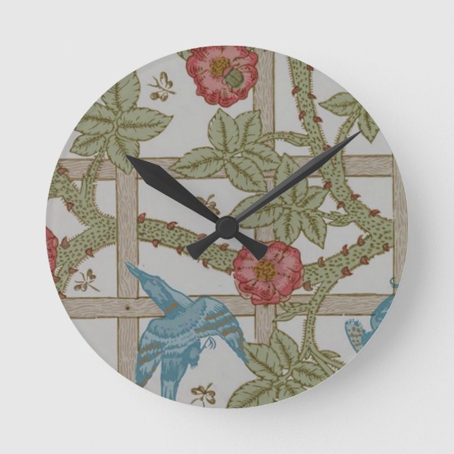 Horloge Ronde William Morris Trellis Wallpaper Art (Recto)