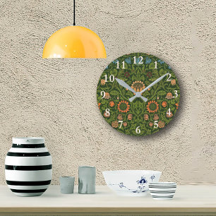 Horloge Ronde William Morris Violet et Columbine Art Rug