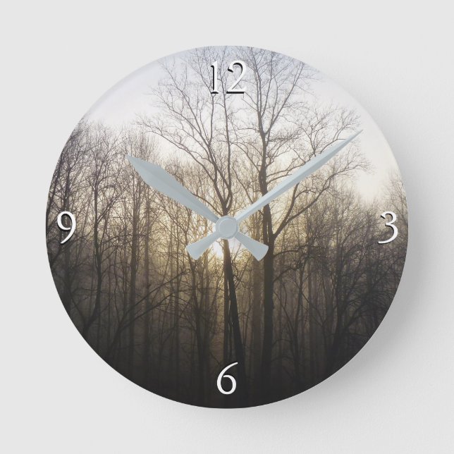 Horloge Ronde Winter Fog Sunrise Nature Photographie (Recto)
