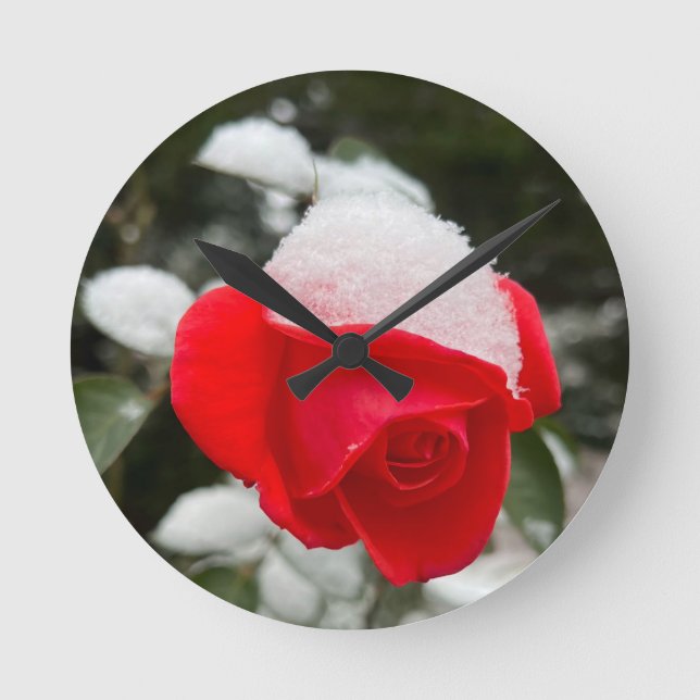 Horloge Ronde Winter Rose Wall Clock  (Recto)