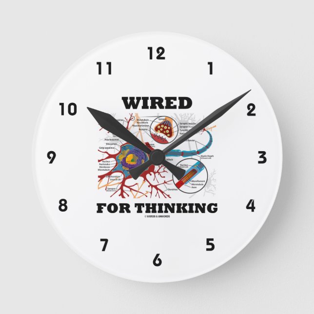 Horloge Ronde Wired For Thinking (Neuron Synapse) (Recto)