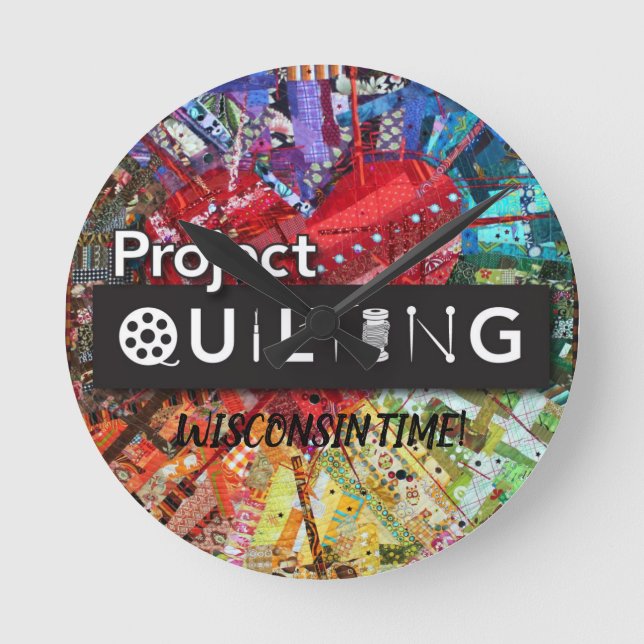Horloge Ronde Wisconsin Time Project QUILTING Clock (Recto)