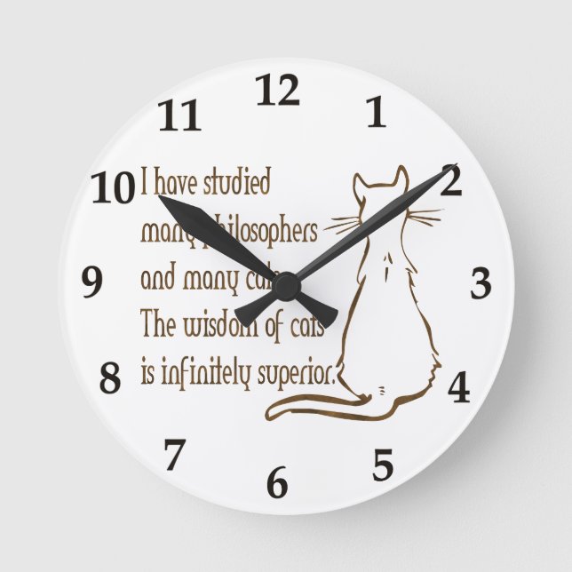 Horloge Ronde Wisdom of Cats (Recto)