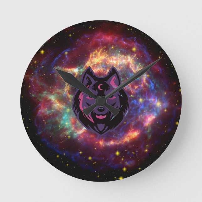 Horloge Ronde Wolf Art, Graphisme (Recto)