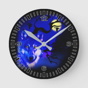 Horloge Ronde Wolf design square unique wall clock