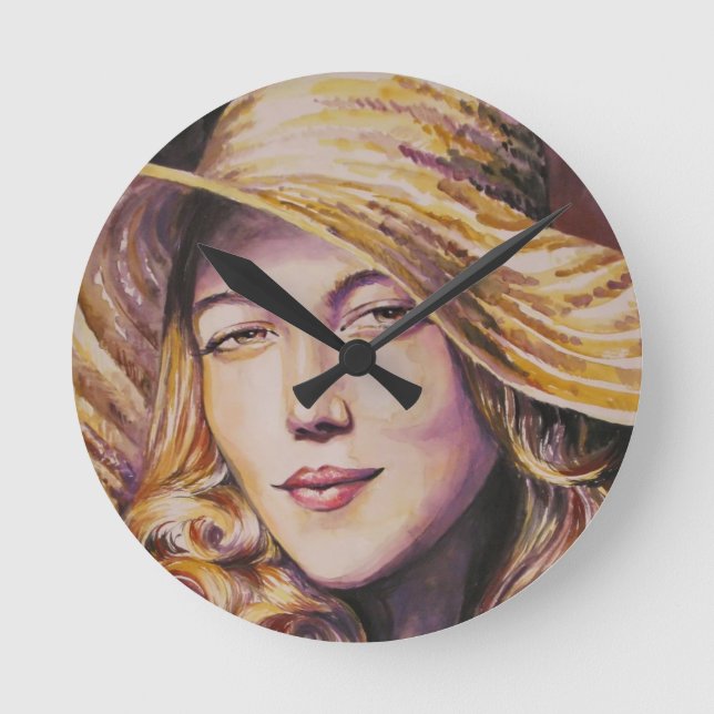 Horloge Ronde Woman with hat (Recto)