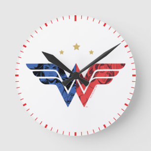 Horloge Ronde Wonder Woman Moderne & Retro Reic Comic Overlay Lo