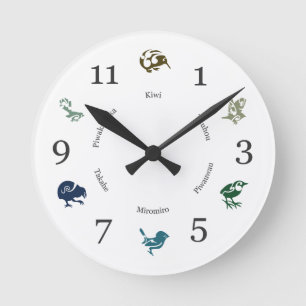 Horloge Ronde Wonderful New Zealand birds wall clock