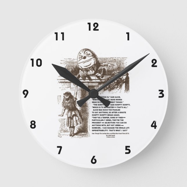 Horloge Ronde Wonderland Alice Humpty Dumpty Conversation Citati (Recto)