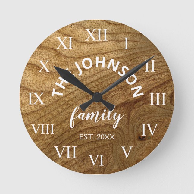 Horloge Ronde Wood Custom Family (Recto)