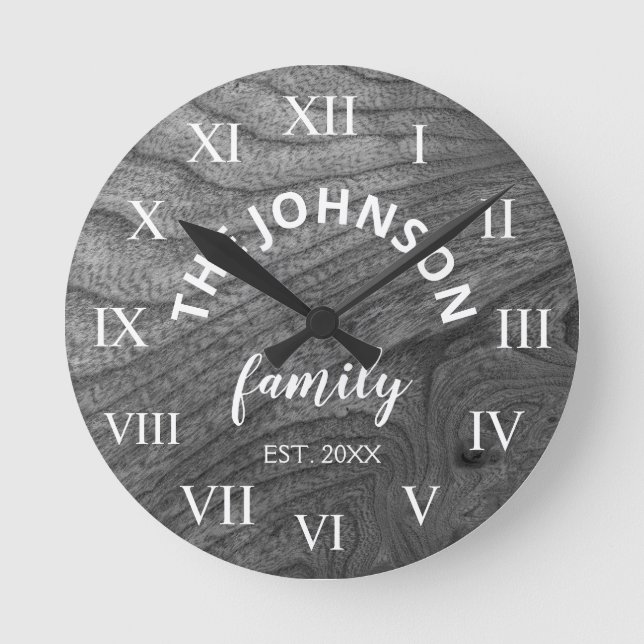 Horloge Ronde Wood Custom Family (Recto)