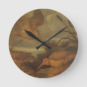 Horloge Ronde Woodcock au crépuscule, c.1676 (huile sur la
