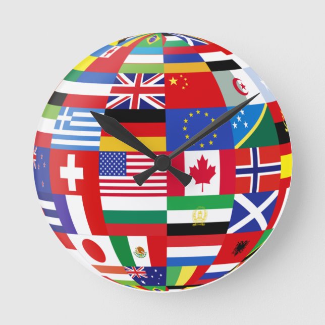 Horloge Ronde World flags round clock (Recto)