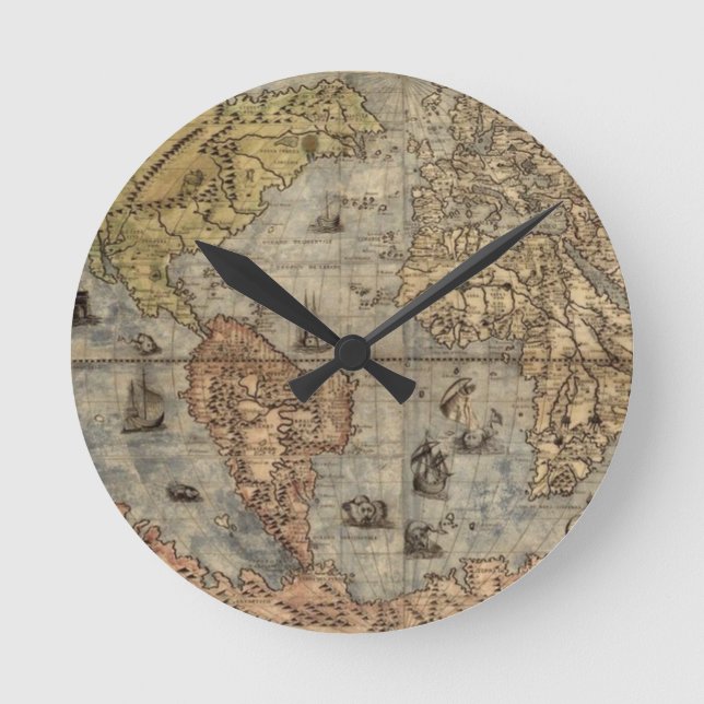 Horloge Ronde World Map Clock (Recto)