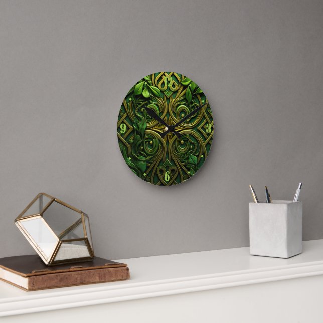 Horloge Ronde Wreath verte (Bureau)