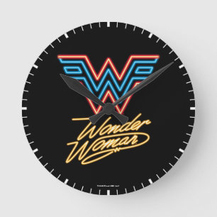 Horloge Ronde WW84  Logo de la femme Wonder Neon Light