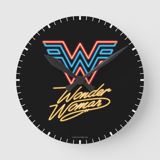 Horloge Ronde WW84| Logo de la femme Wonder Neon Light (Recto)