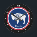 Horloge Ronde Wyoming Flag & Wyoming fashion /design USA clock<br><div class="desc">WALL CLOCK : Wyoming & Wyoming Flag fashion design - love my country,  travel,  holiday,  country patriots / sports fans</div>