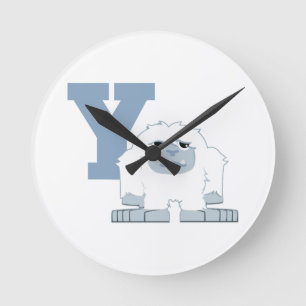 Horloge Ronde Y est pour Yeti Cute Cartoon Yeti Monster