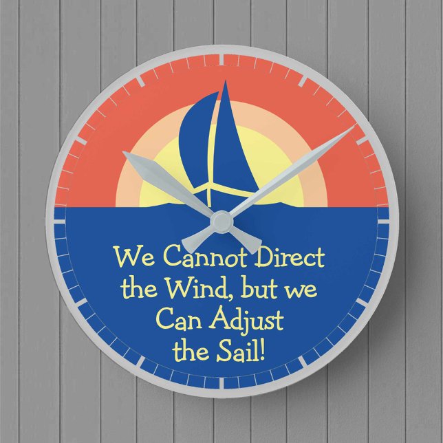 Horloge Ronde Yacht Racing Voile Avec Coucher De Soleil (Créateur téléchargé)