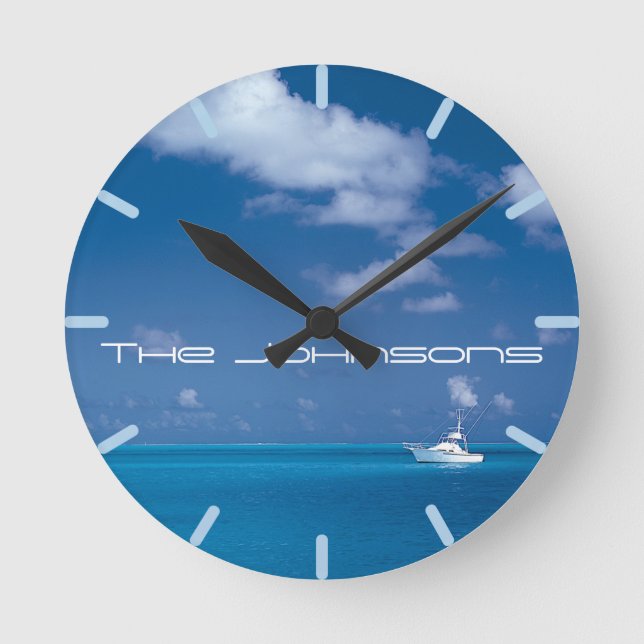 Horloge Ronde Yachting dans le bleu (Recto)
