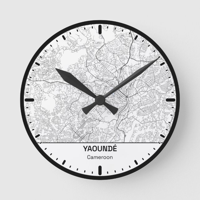 Horloge Ronde Yaounde Clock City Line Art (Recto)