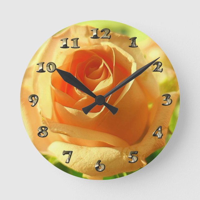Horloge Ronde Yellow Rose in Full Bloom (Recto)