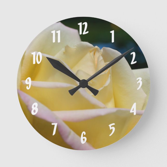 Horloge Ronde Yellow Rosebud (Recto)