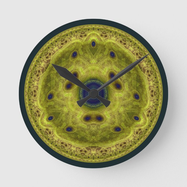 Horloge Ronde Yellow round fractal (Recto)