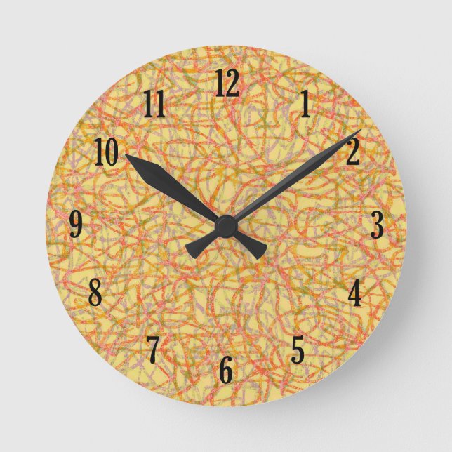 Horloge Ronde Yellow scribbled (Recto)