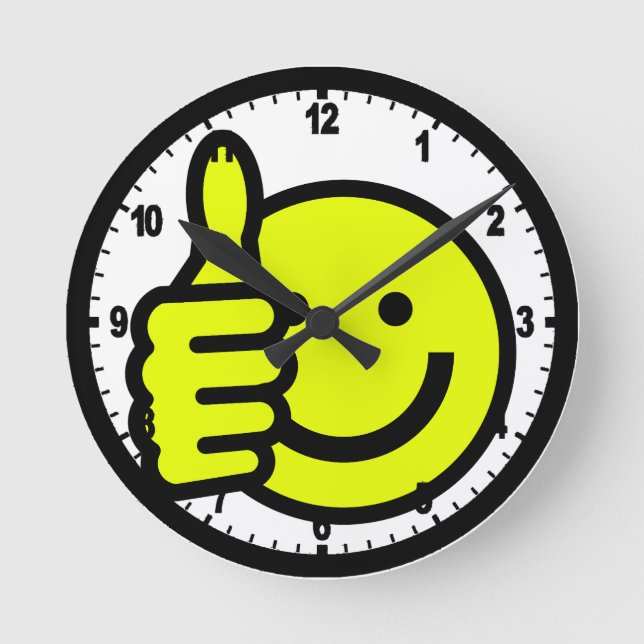 Horloge Ronde Yellow Thumbs (Recto)