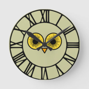 Horloge Ronde Yeux de hibou