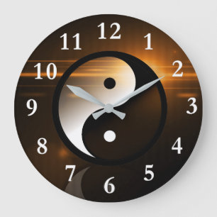 Horloge ronde Yin et Yang