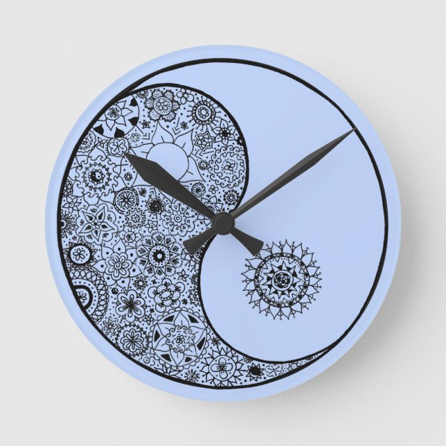 Horloge Ronde Yin floral Artsy illustré belle par main Yang (Recto)