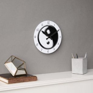 Horloge ronde Yin Yang