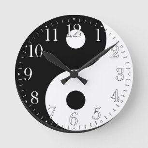 Horloge Ronde Yin & Yang Asian sign for Balance Wall Clock