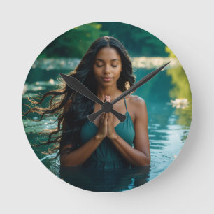 HORLOGE RONDE YOGA - MÉDITATION - CARPE DIEM - BIEN-ÊTRE