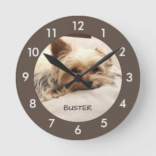 Horloge Ronde Yorkie Dog Personalized  Round Clock