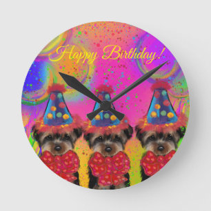 Horloge Ronde Yorkie Poo