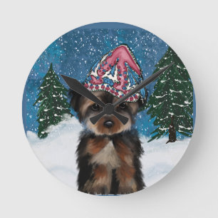 HORLOGE RONDE YORKIE POO