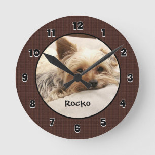 Horloge Ronde Yorkie Terrier