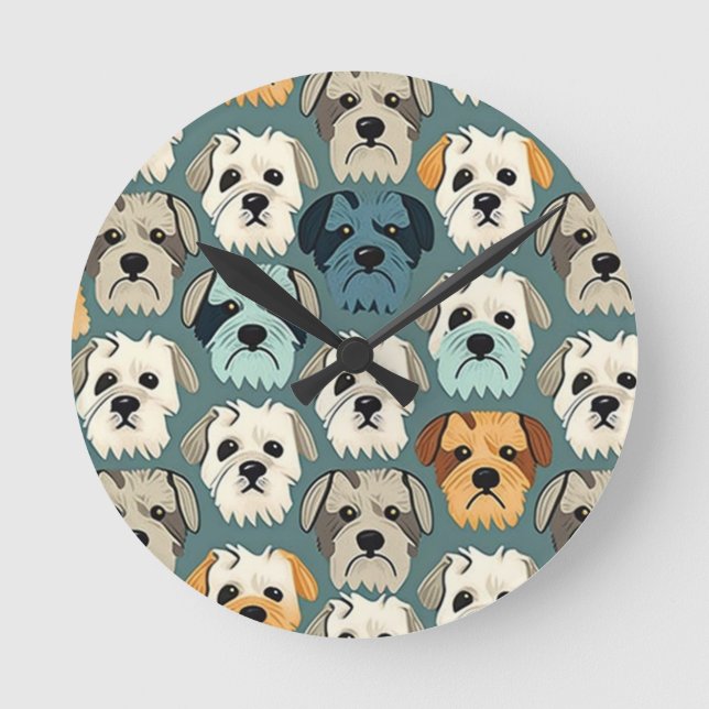 Horloge Ronde Yorkshire Terrier Motif (Recto)